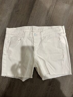 7 For All Mankind White Denim Cutoff Shorts